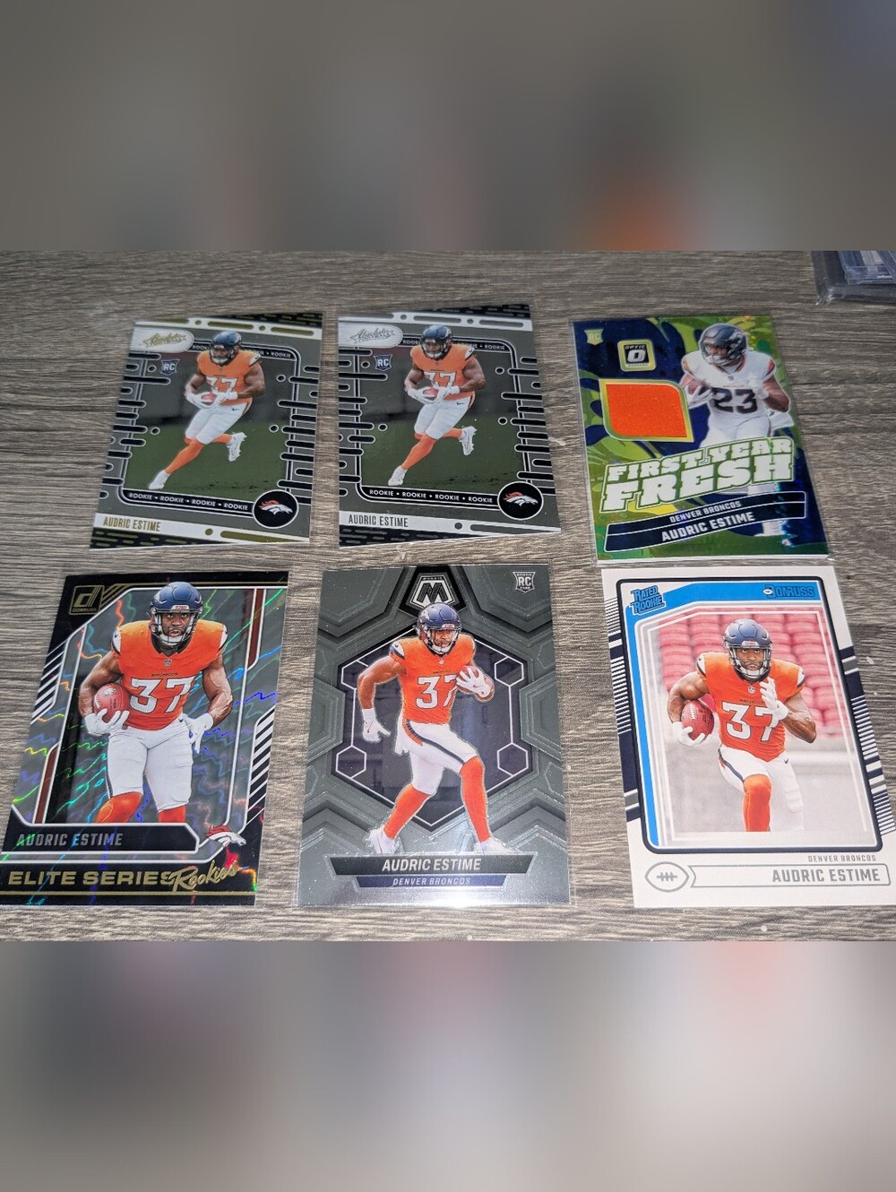 Audric Estime Football Card Lot - Orange Jersey